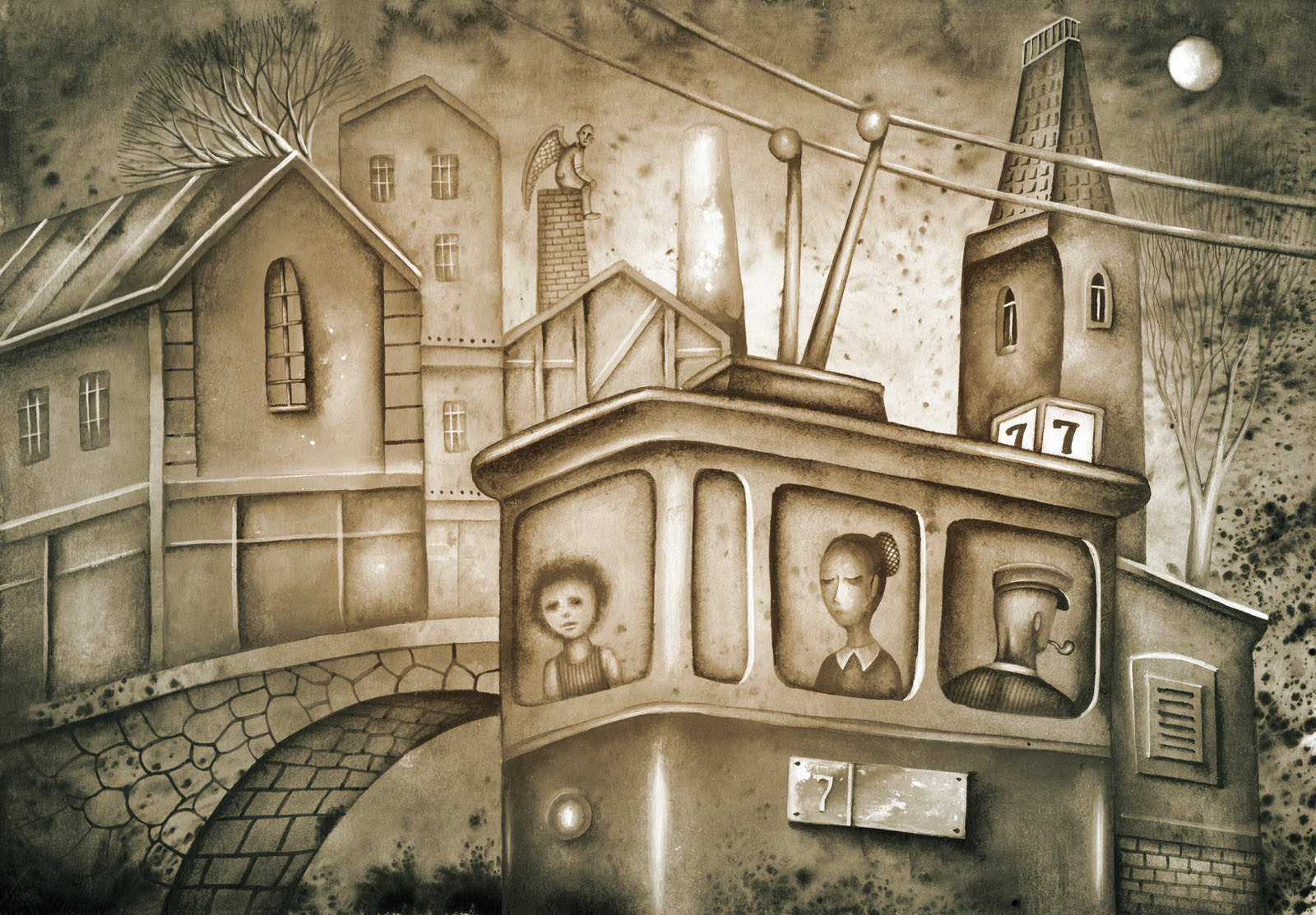 Petrin Funicular Illustration