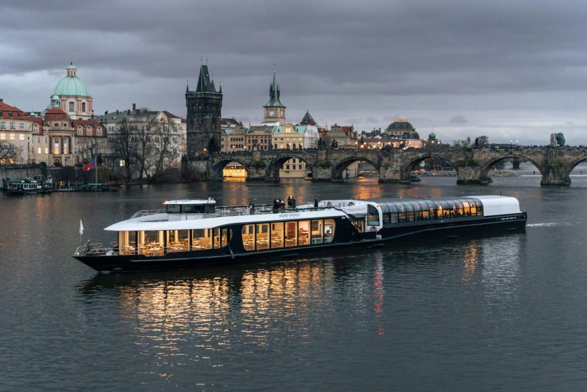 Boat Vltava Charles Bridge Evening