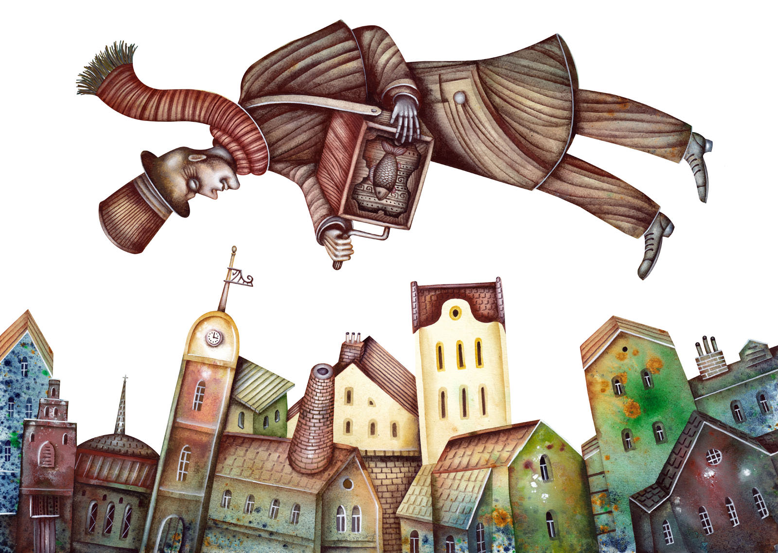 Flying Barrel Organ Player