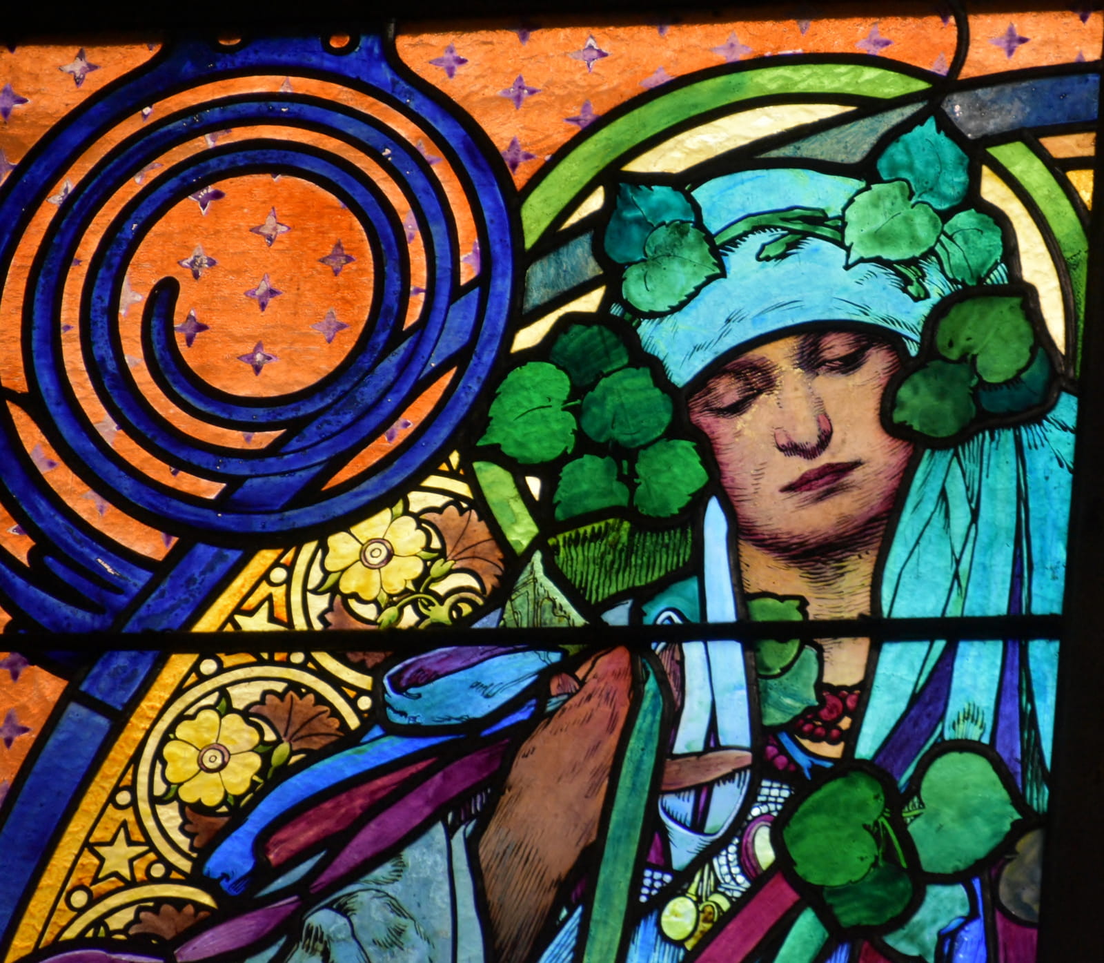 Mucha Stained Glass Window Art Nouveau