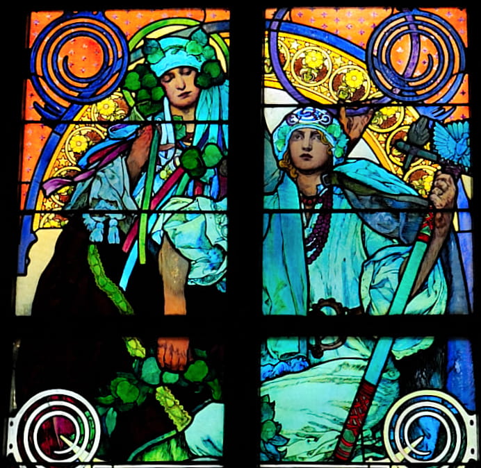 Mucha Stained Glass Window Detail