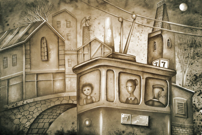 Petrin Funicular Illustration
